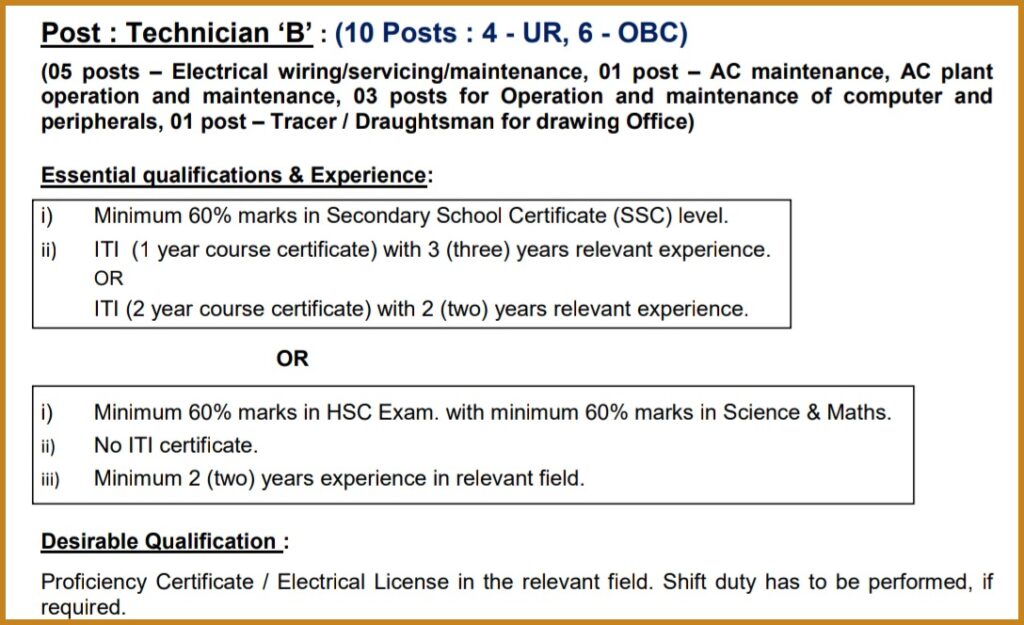 Saha Institute of Nuclear Physics Technician Qualification 2023